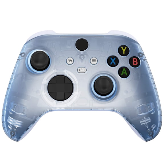 eXtremeRate Clear Glacier Blue Replacement Part Front Housing Cover Handles Faceplate for Xbox Series X & S Controller