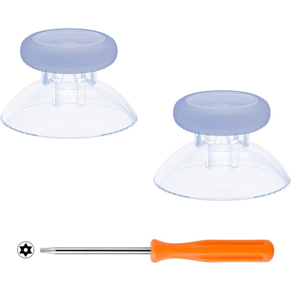 eXtremeRate Clear Glacier Blue Replacement Thumbsticks Joysticks Repair Kit for Xbox Core Wireless Controller