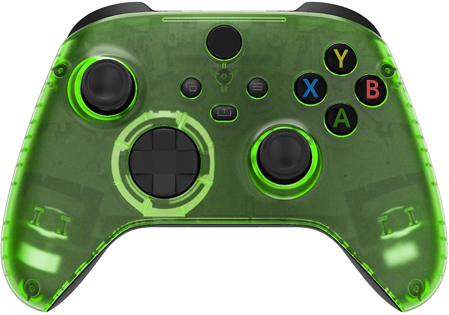 eXtremeRate Clear Green Replacement Faceplate Front Housing Shell