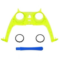 eXtremeRate Clear Lime Green PS5 Controller Shell - DIY Clip Cover with Accent Rings