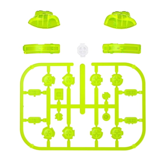 eXtremeRate Clear Lime Green Replacement Full Set Buttons w/ Tools for Nintendo Switch/OLED Joycon