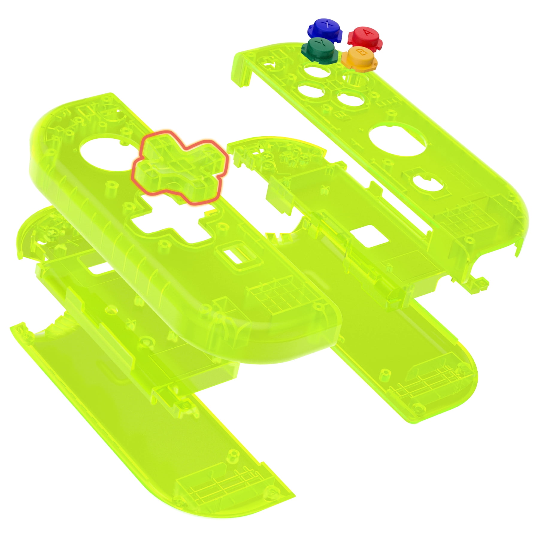 : extremerate replacement full set buttons for joycon,... eXtremeRate Clear Lime Green Replacement Housing w/Full Set Buttons for ...