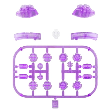 eXtremeRate Clear Purple Replacement Trigger Full Buttons w/Tools for Nintendo Switch&OLED Joy-con