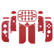 eXtremeRate Clear Red Housing w/Full Set Buttons Replacement Shell for Nintendo Switch/OLED Joycon