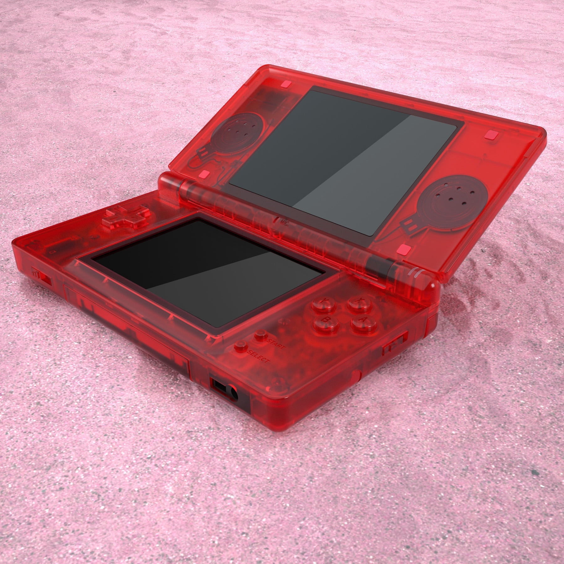 eXtremeRate Clear Red Full Shell Kit for Nintendo DS Lite – Housing w ...