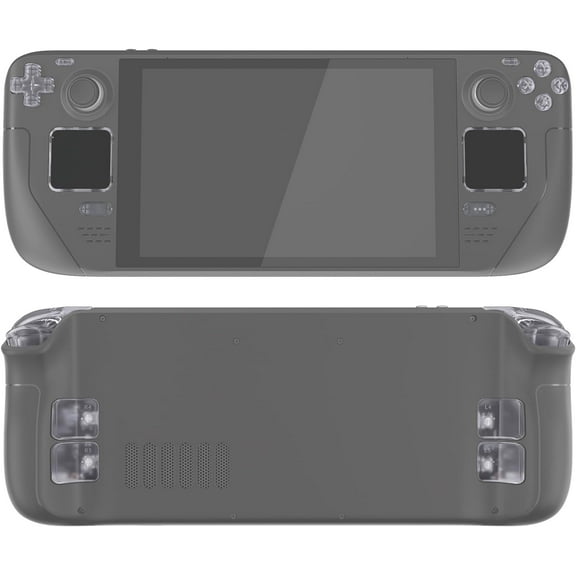 eXtremeRate Clear Replacement ABXY D-pad Trackpad Bumpers Triggers Buttons w/Screwdriver Tools for Steam Deck LCD Handheld Console