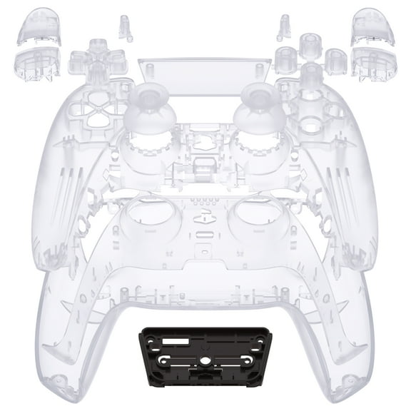 eXtremeRate Clear Replacement Full Set Housing Shell w/Buttons Touchpad Cover for ps5 Controller