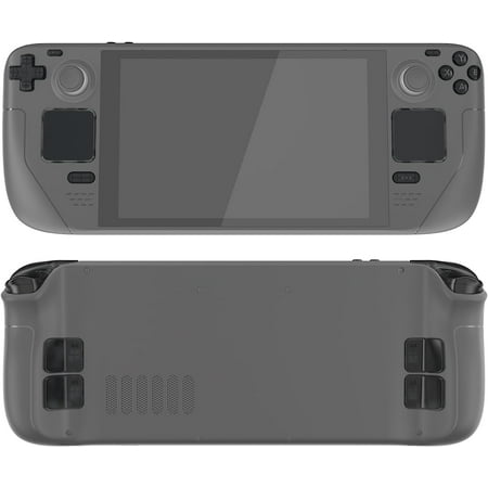 eXtremeRate Clear Slate Black Replacement ABXY D-pad Trackpad Bumpers Triggers Buttons for Steam Deck LCD Handheld Console