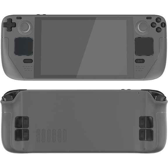 eXtremeRate Clear Slate Black Replacement ABXY D-pad Trackpad Bumpers Triggers Buttons for Steam Deck LCD Handheld Console