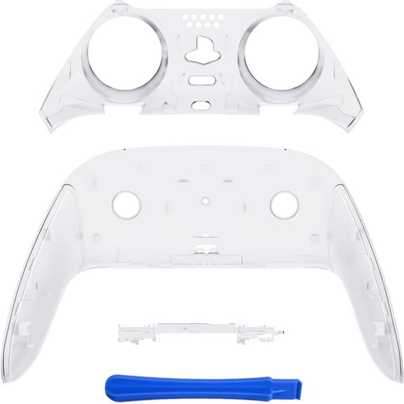 eXtremeRate Clear Top Bottom Shell Replacement Front Back Clip Shell Cover for ps5 Edge Controller