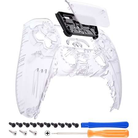 eXtremeRate Clear Touchpad Front Housing Shell Replacement Cover for ps5 Controller BDM-010/020/030/040