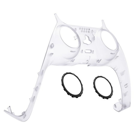 eXtremeRate Clear Trim Shell w/ Accent Rings Replacement Clip Cover for ps5 Controller BDM-010/020/030/040