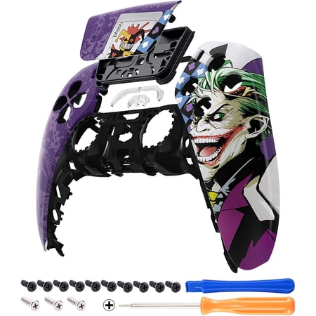 eXtremeRate Clown Cards Touchpad Front Housing Shell Replacement Cover for ps5 Controller BDM-010/020/030/040