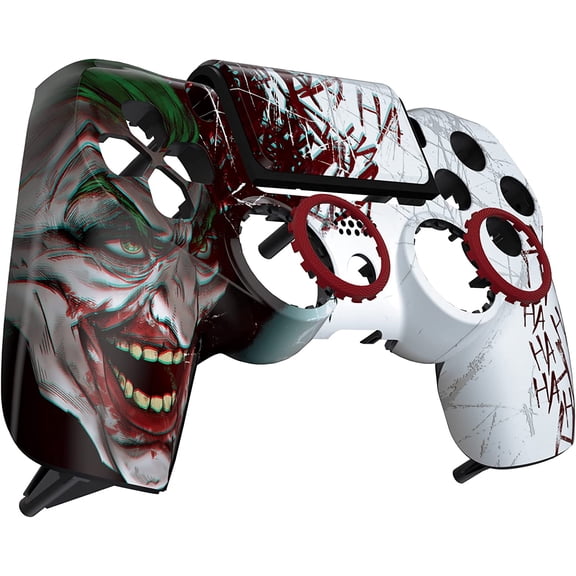 eXtremeRate Clown Hahaha Ghost Replacement Faceplate Touchpad Cover, Redesigned Housing Shell Case Touch Pad Compatible with PS4 Slim Pro Controller JDM-040/050/055 - Controller NOT Included