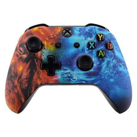 eXtremeRate Conflict Soul Patterned Front Housing Shell Case for Xbox One S/X Controller, Soft Touch Faceplate Cover Replacement Kit for Wireless Controller (Model 1708) - Controller NOT Included
