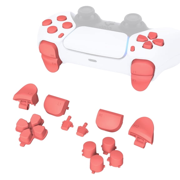 eXtremeRate Coral Replacement D-pad R1 L1 R2 L2 Triggers Share Options Face Buttons for ps5 Controller BDM-010/020