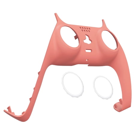 eXtremeRate Coral Trim Shell Replacement Clip Shell Plates Cover w/Accent Rings for ps5 Controller