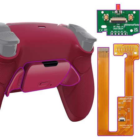 eXtremeRate Cosmic Red Rubberized Grip Paddles Kit Upgrade Board & Back Shell Buttons for PS5 Controller BDM-030/040