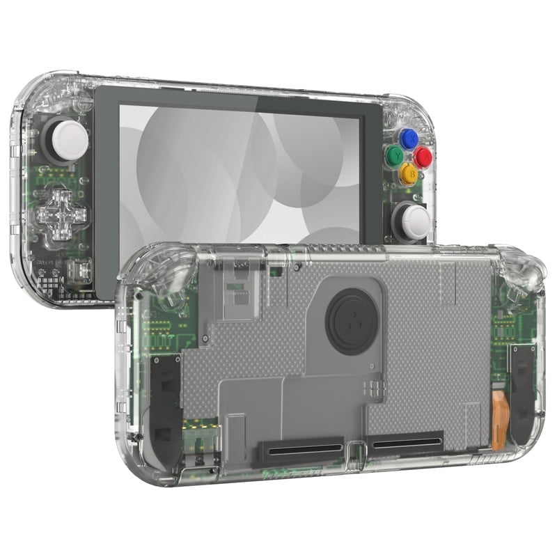 eXtremeRate Crystal Clear Black DIY Replacement Shell for Nintendo