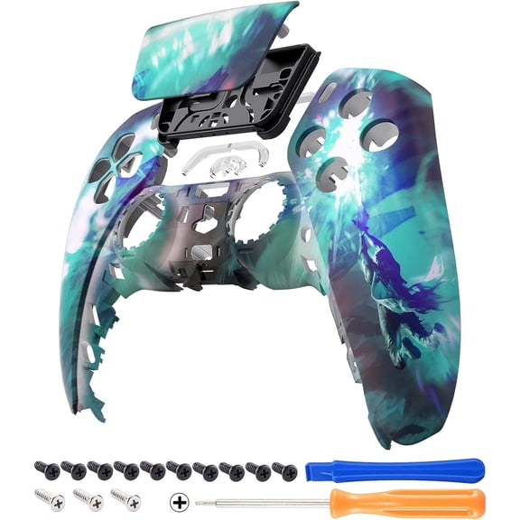 eXtremeRate Crystal Fantasy Front Housing Shell w/Touchpad Replacement Cover for ps5 ControllerBDM-010/020/030/040/050