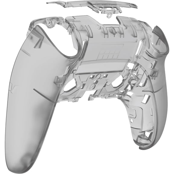 eXtremeRate Custom Back Housing Bottom Shell Compatible with ps5 Edge Controller, Clear Black DIY Replacement Back Shell Cover Compatible with ps5 Edge Controller