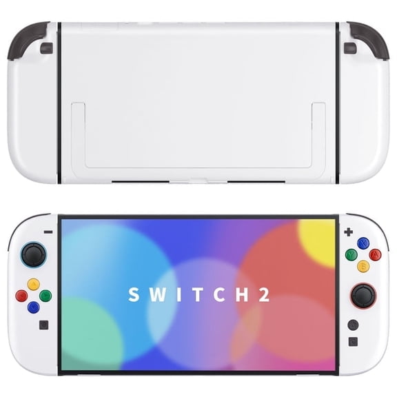 eXtremeRate Custom Full Set Rear Back Plate Controller Housing with Buttons for Switch 2 - Deluxe Version - White