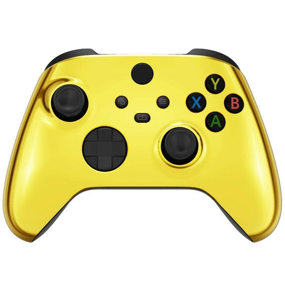 eXtremeRate Custom Shell Chrome Gold Replacement Cover Faceplate for Xbox Core Wireless Controller