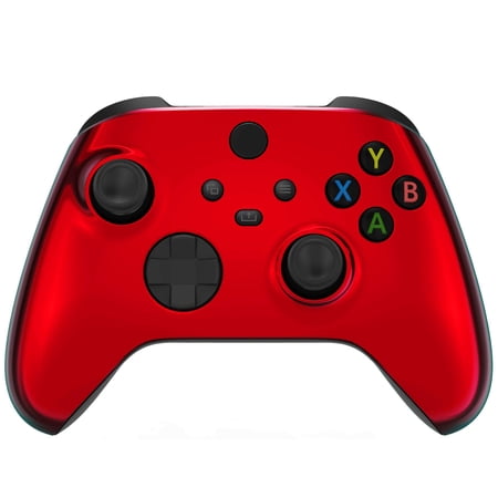 eXtremeRate Custom Shell Chrome Red Replacement Cover Faceplate for Xbox Core Wireless Controller