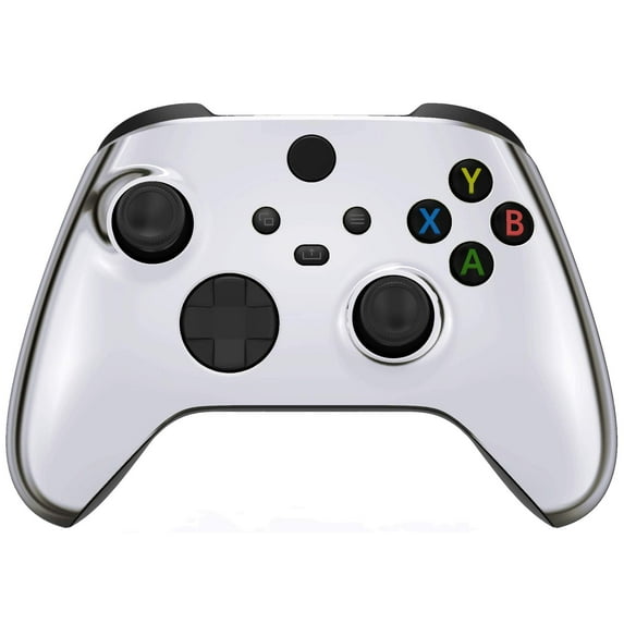 eXtremeRate Custom Shell Chrome Silver Replacement Cover Faceplate for Xbox Core Wireless Controller