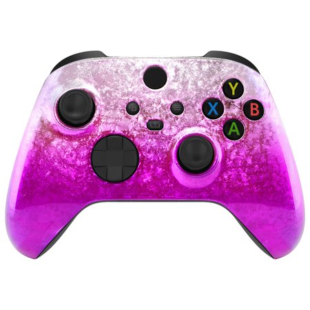 eXtremeRate Custom Shell Ice Flake Magenta Replacement Cover Faceplate for Xbox Core Wireless Controller