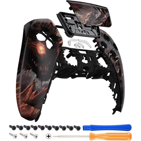 eXtremeRate Cyclops Dragon Touchpad Front Housing Shell Compatible with ps5 Controller BDM-010 BDM-020 BDM-030, DIY Replacement Shell Custom Touch Pad Cover Compatible with ps5 Controller