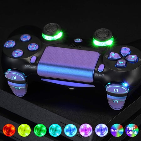 eXtremeRate D-pad Thumbstick Trigger Home Face Chameleon Symbols Buttons for ps4 Slim Pro Controller
