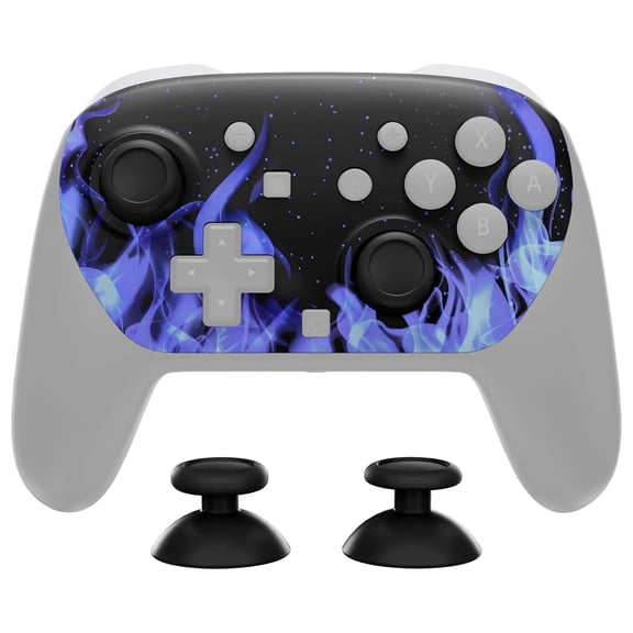 eXtremeRate DIY Replacement Faceplate Shell for Nintendo Switch 2 Pro Controller, Custom Front Housing Case, Thumbsticks and Screwdriver Tools - Blue Flame
