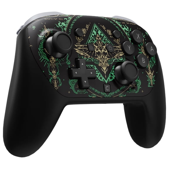eXtremeRate DIY Replacement Faceplate Shell for Nintendo Switch 2 Pro Controller, Custom Front Housing Case, Thumbsticks and Screwdriver Tools - Totem of Kingdom Black
