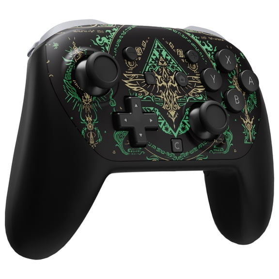 eXtremeRate DIY Replacement Faceplate Shell for Nintendo Switch 2 Pro Controller, Custom Front Housing Case, Thumbsticks and Screwdriver Tools - Totem of Kingdom Black