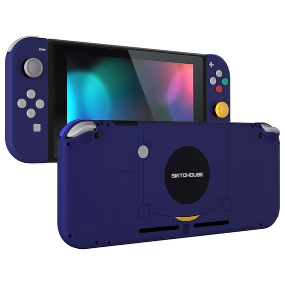 eXtremeRate Replacement Shell Buttons Back Plate for Switch Console, Housing w/Full Set Buttons for Joycon Handheld Controller - Classic SwitchCube Style