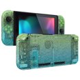 thumbnail image 1 of eXtremeRate DIY Replacement Shell Buttons for Nintendo Switch, Custom Back Plate for Switch Console, Housing Case with Colorful Buttons for Joycon Handheld - Glitter Gradient Translucent Green Blue, 1 of 7