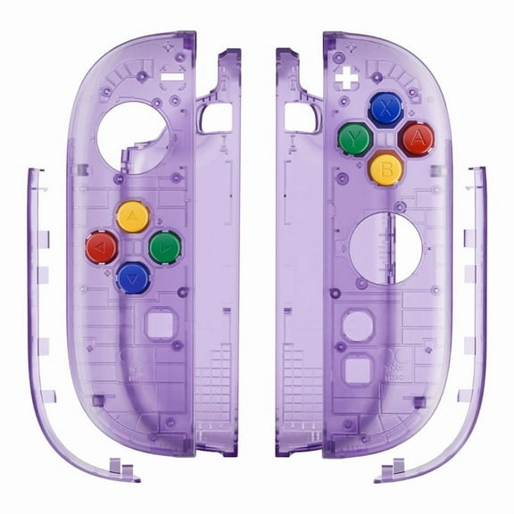 eXtremeRate DIY Replacement Shell Buttons Set for Nintendo Switch 2 Controller - Essence Version - Clear Atomic Purple