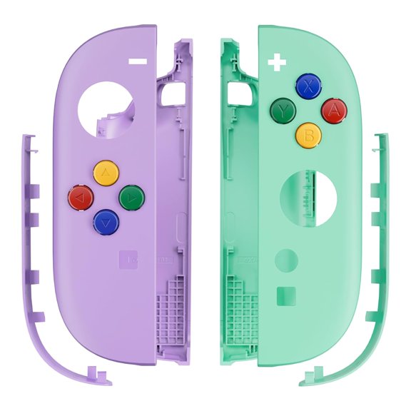 eXtremeRate DIY Replacement Shell Buttons Set for Nintendo Switch 2 Controller - Essence Version - Purple & Green