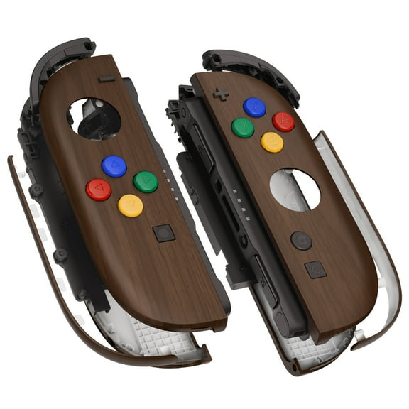 eXtremeRate DIY Replacement Shell Buttons for Joycon 2,Custom Full Set Housing Case for Nintendo Switch 2 Controller - Deluxe Version - Wood Grain