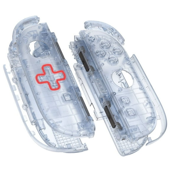 eXtremeRate DIY Replacement Shell (D-Pad Ver) Buttons for Joycon 2, Custom Full Set Housing for Nintendo Switch 2 Controller - Deluxe Version - Clear Glacier Blue