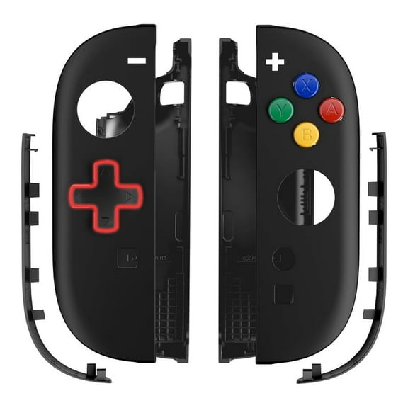 eXtremeRate DIY Replacement Shell (D-Pad Version) with Buttons for Joycon 2,Custom Housing Faceplate Case for Nintendo Switch 2 Controller - Essence Version - Black