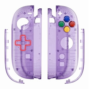 eXtremeRate DIY Replacement Shell (D-Pad Version) with Buttons for Joycon 2,Custom Housing Faceplate Case for Nintendo Switch 2 Controller - Essence Version - Clear Atomic Purple