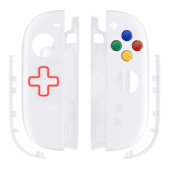 eXtremeRate DIY Replacement Shell (D-Pad Version) with Buttons for Joycon 2,Custom Housing Faceplate Case for Nintendo Switch 2 Controller - Essence Version - White