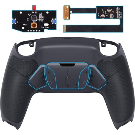 eXtremeRate Dark Gray Rubberized Grip Remap Kit Upgrade Board Classic Gray Gray Back Shell 4 Buttons for PS5 Controller BDM 010/020