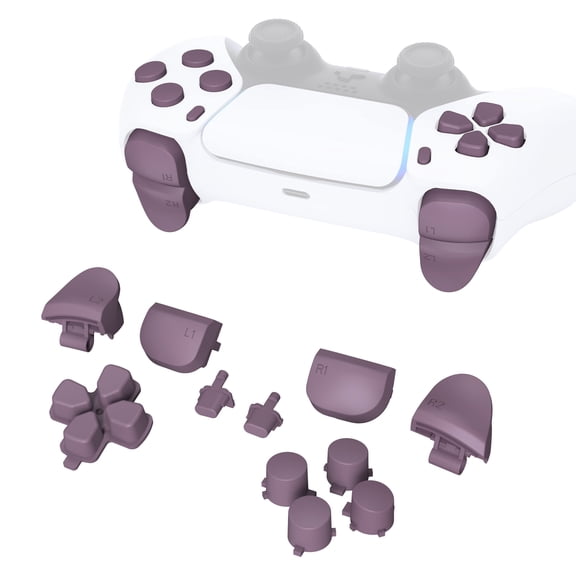 eXtremeRate Dark Grayish Viole Replacement D-pad R1 L1 R2 L2 Triggers Share Options Face Buttons for ps5 Controller BDM-010/020