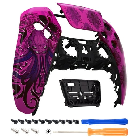 eXtremeRate Darkness Octopus Touchpad Front Housing Shell Compatible with ps5 Controller, DIY Replacement Shell Custom Touch Pad Cover Faceplate Compatible with ps5 Controller