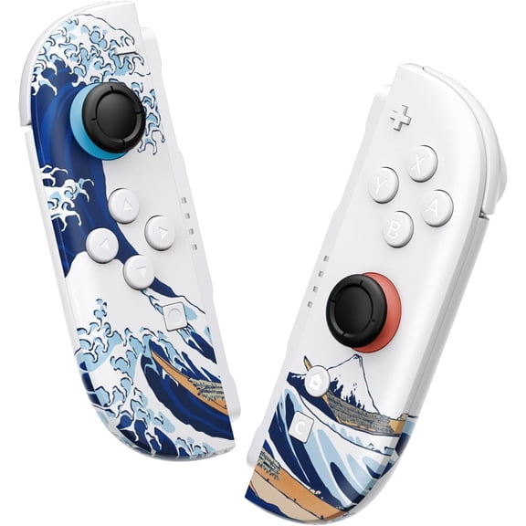 eXtremeRate Deluxe The Great Wave Full Shell Kit for Nintendo Switch 2 Joy-Con – Buttons & Housing Case