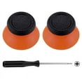 thumbnail image 1 of eXtremeRate Dual-Color Replacement 3D Joystick Thumbsticks for PS5 Controller, Black Orange Analog Thumb Sticks with Screwdriver for PS4 Slim Pro Controller, 1 of 6