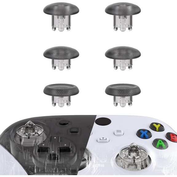 eXtremeRate EDGE Sticks Interchangeable Thumbsticks for Xbox Core Controller, Clear Black Swappable Analog Stick Joystick for Xbox One S/X, Xbox Elite V1 Controller, for Nintendo Switch Pro Controller